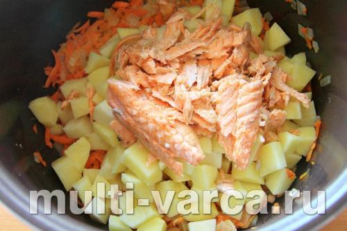 Уха из семги в мультиварке поларис